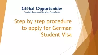 Step by step procedure to apply for German Student Visa