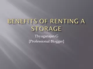 benefits of renting a storage