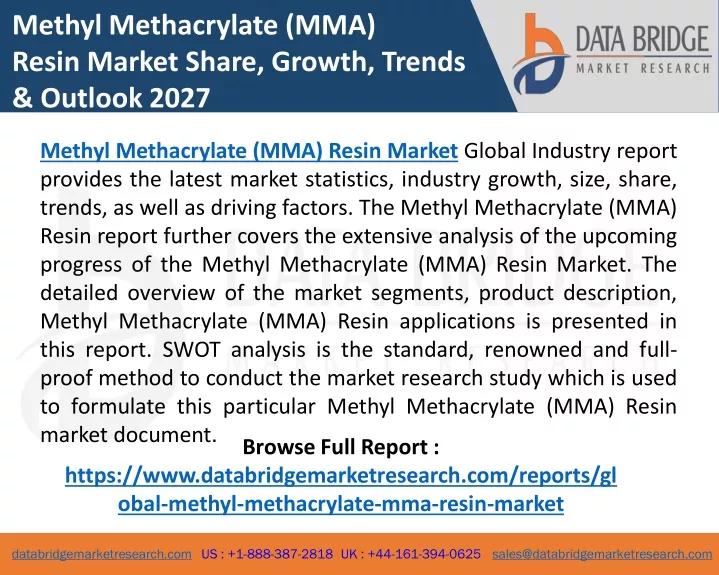 methyl methacrylate mma resin market share growth