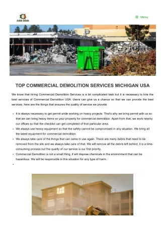 Commercial Demolition USA | A&B Junk