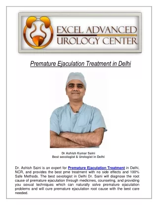 Premature Ejaculation Treatment in Delhi