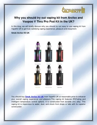 why you should try out vaping kit from arcfox