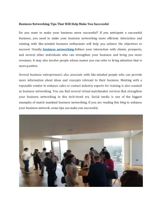 business networking tips that will help make