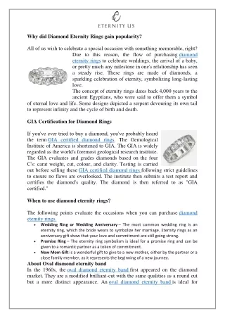 why did diamond eternity rings gain popularity