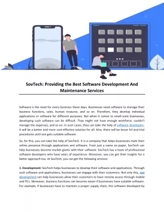 sovtech providing the best software development