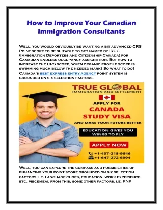 How to Improve Your Canadian Immigration Consultants