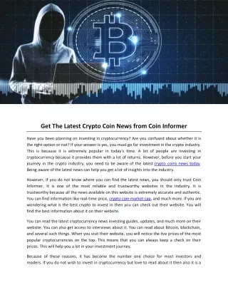 Get The Latest Crypto Coin News from Coin Informer