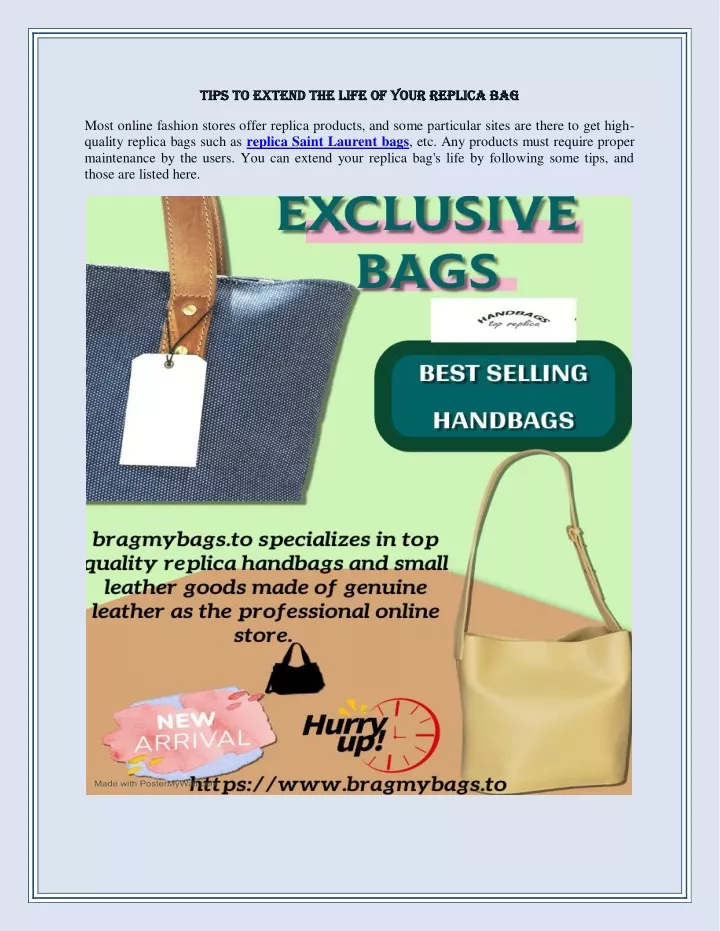 tips to extend the life of your replica bag tips