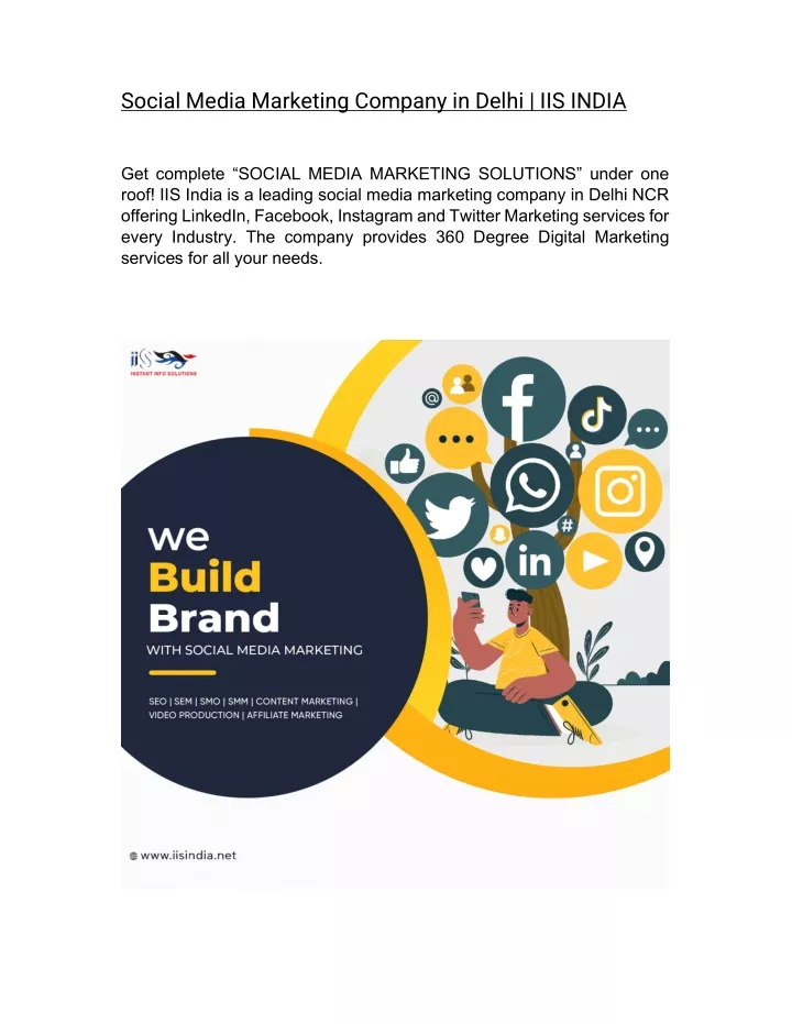 social media marketing company in delhi iis india