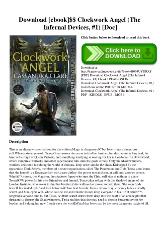 Download [ebook]$$ Clockwork Angel (The Infernal Devices  #1) [Doc]