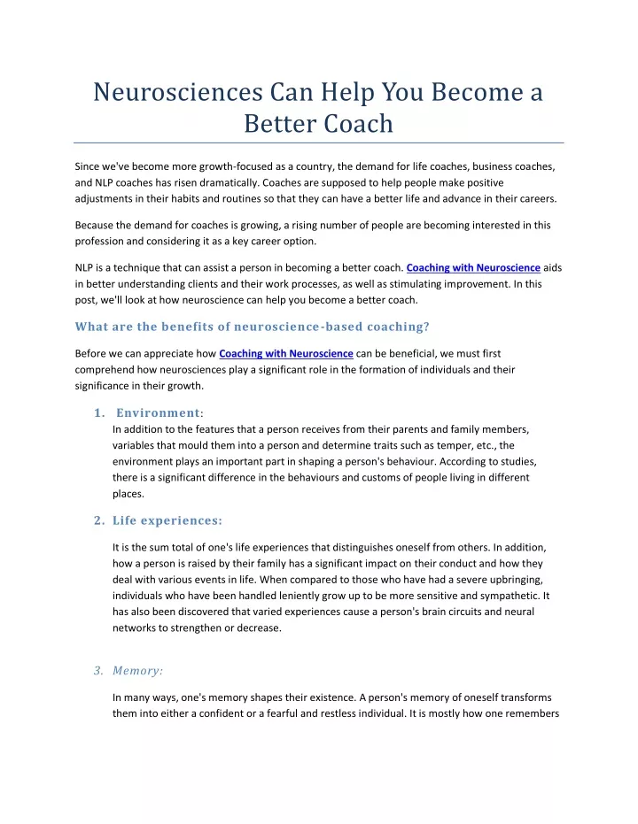 neurosciences can help you become a better coach
