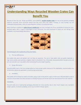 understanding ways recycled wooden crates