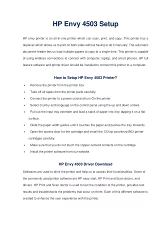 HP Envy 4503 Setup [Step by Step Guide] - Airprint.us
