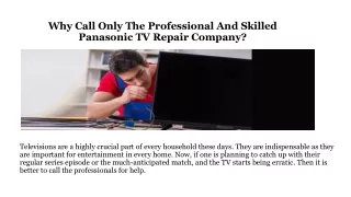 Why Call Only The Professional TV Repair Company in Toronto?