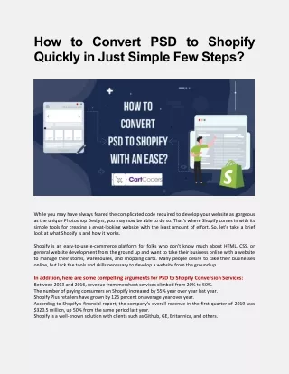 How to Convert PSD to Shopify Quickly in Just Simple Few Steps