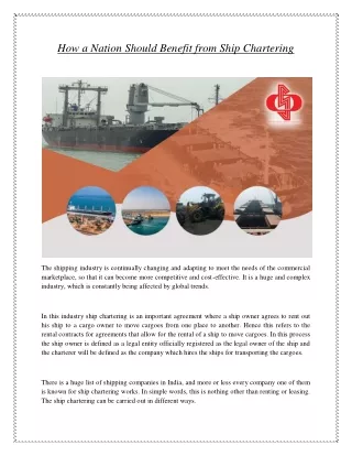 how a nation should benefit from ship chartering