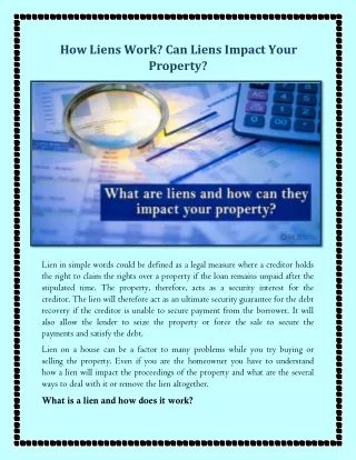How Liens Work? Can Liens Impact Your Property?