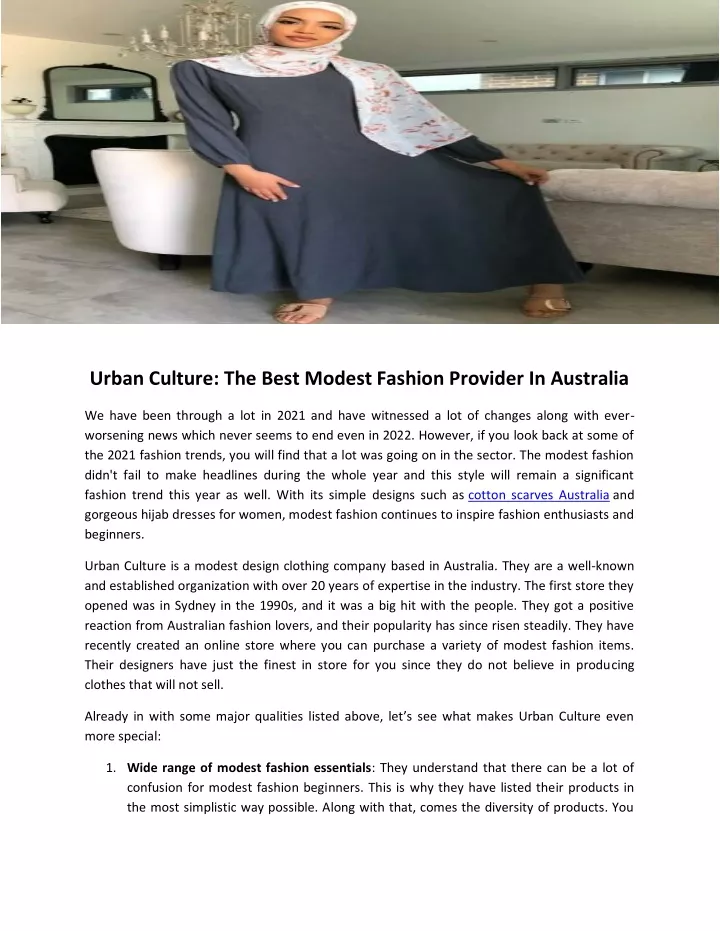 urban culture the best modest fashion provider