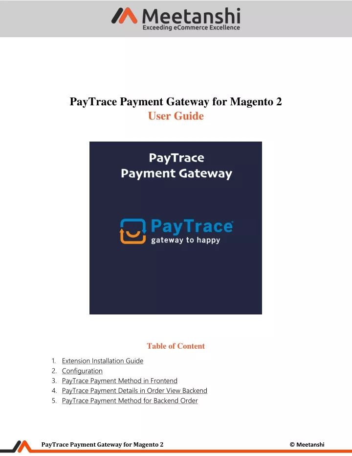 paytrace payment gateway for magento 2 user guide