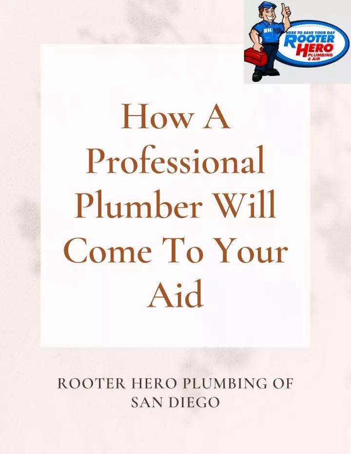 how a professional plumber will come to your aid