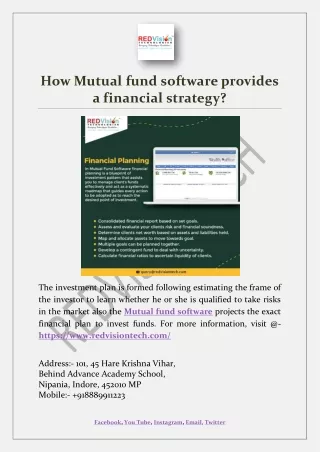how mutual fund software provides a financial