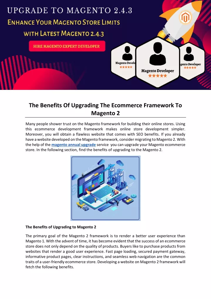 the benefits of upgrading the ecommerce framework