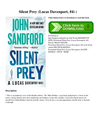 EBOOK Silent Prey (Lucas Davenport  #4) (E.B.O.O.K. DOWNLOAD^