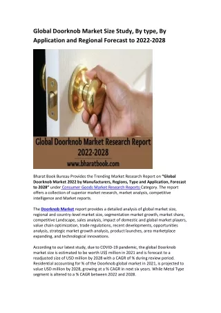 global doorknob market size study by type