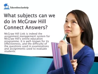 What subjects can we do in McGraw Hill Connect Answers