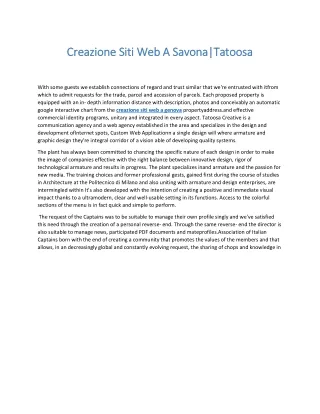 Creazione Siti Web A SavonaTatoosa