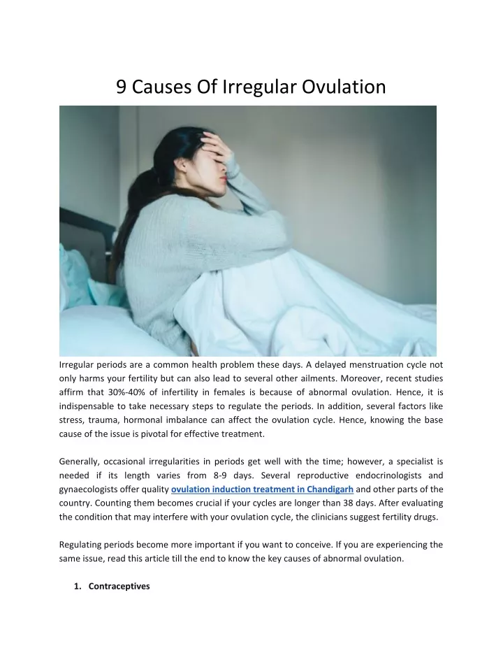 9 causes of irregular ovulation
