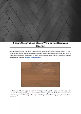 4 Smart Ways To Save Money While Buying Hardwood Flooring