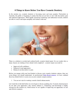8 Things to Know Before You Have Cosmetic Dentistry