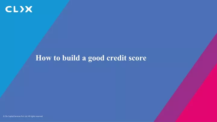 how to build a good credit score