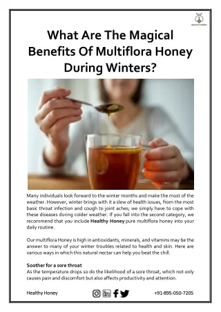 What Are The Magical Benefits Of Multiflora Honey During Winters