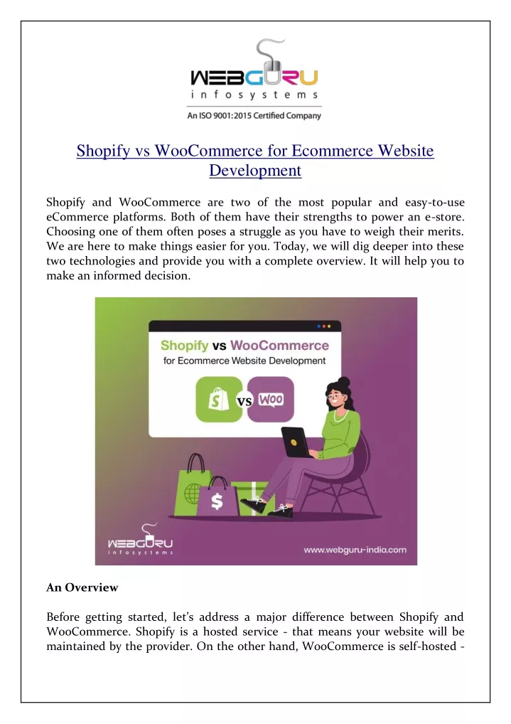 shopify vs woocommerce for ecommerce website