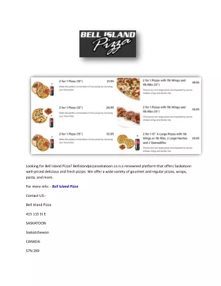 Bell Island Pizza | Bellislandpizzasaskatoon.ca