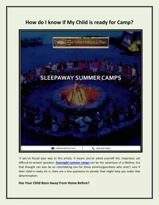 how do i know if my child is ready for camp