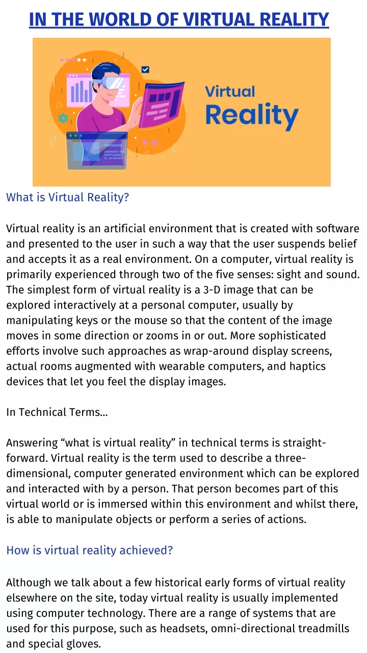 in the world of virtual reality