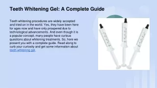 teeth whitening gel a complete guide
