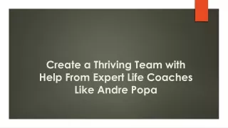 create a thriving team with help from expert life coaches like andre popa