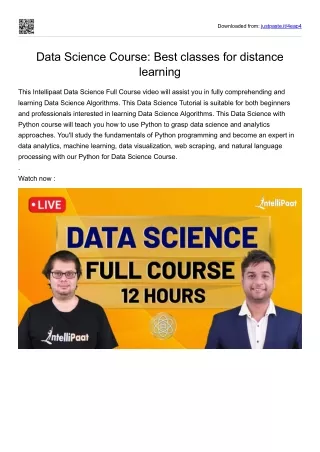 Data Science Course: Best classes for distance learning