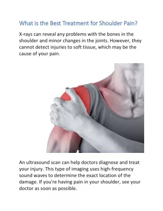 What is the Best Treatment for Shoulder Pain