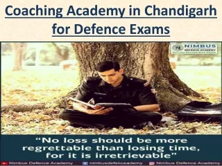 Coaching Academy in Chandigarh for Defence Exams
