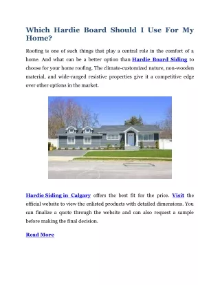 which hardie board should i use for my home