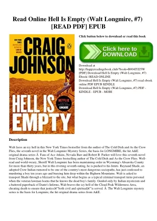 Read Online Hell Is Empty (Walt Longmire  #7) [READ PDF] EPUB
