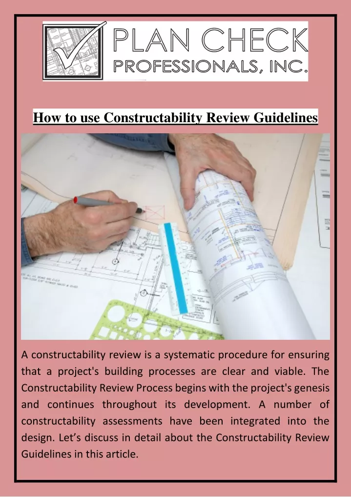 how to use constructability review guidelines