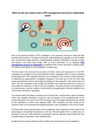 what are the key metrics that a ppc management