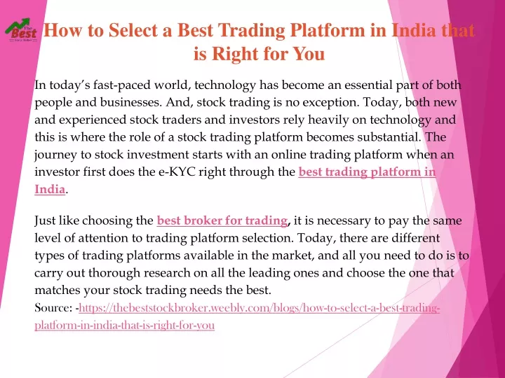 how to select a best trading platform in india