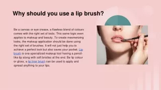 why should you use a lip brush